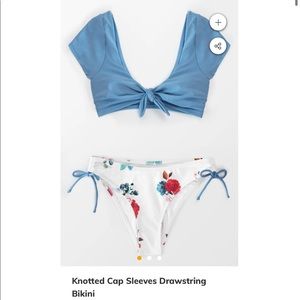 Cupshe medium cap sleeve bikini NWT